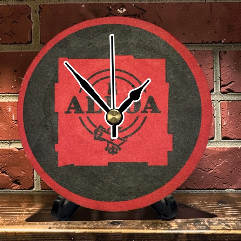 Upcycled Novelty Beer Mat Clock With Display Stand - Alloa Brewery