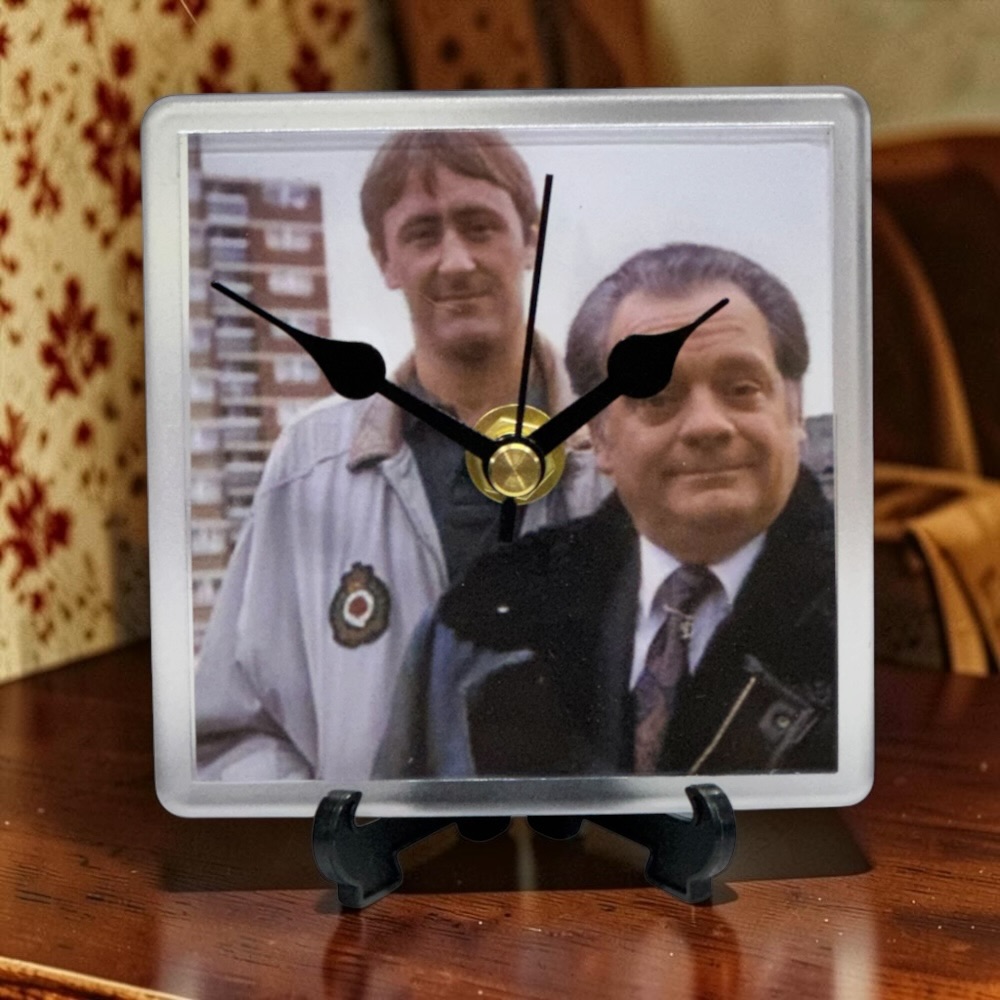 Only Fools and Horses Square Handmade Desk Clock Trotters Memorabilia Image 1