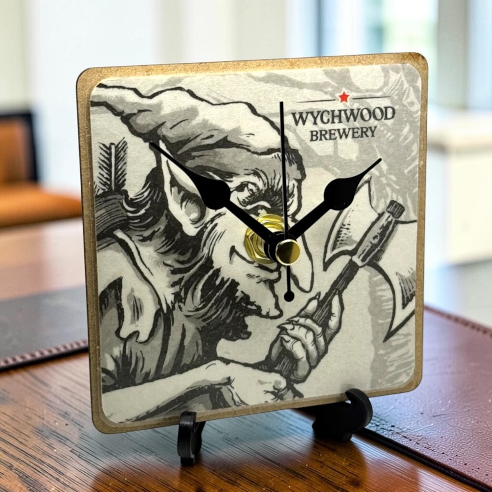 Handmade Hobgoblin Ale Wooden Desk Clock Man Cave Home Bar Novelty Gift