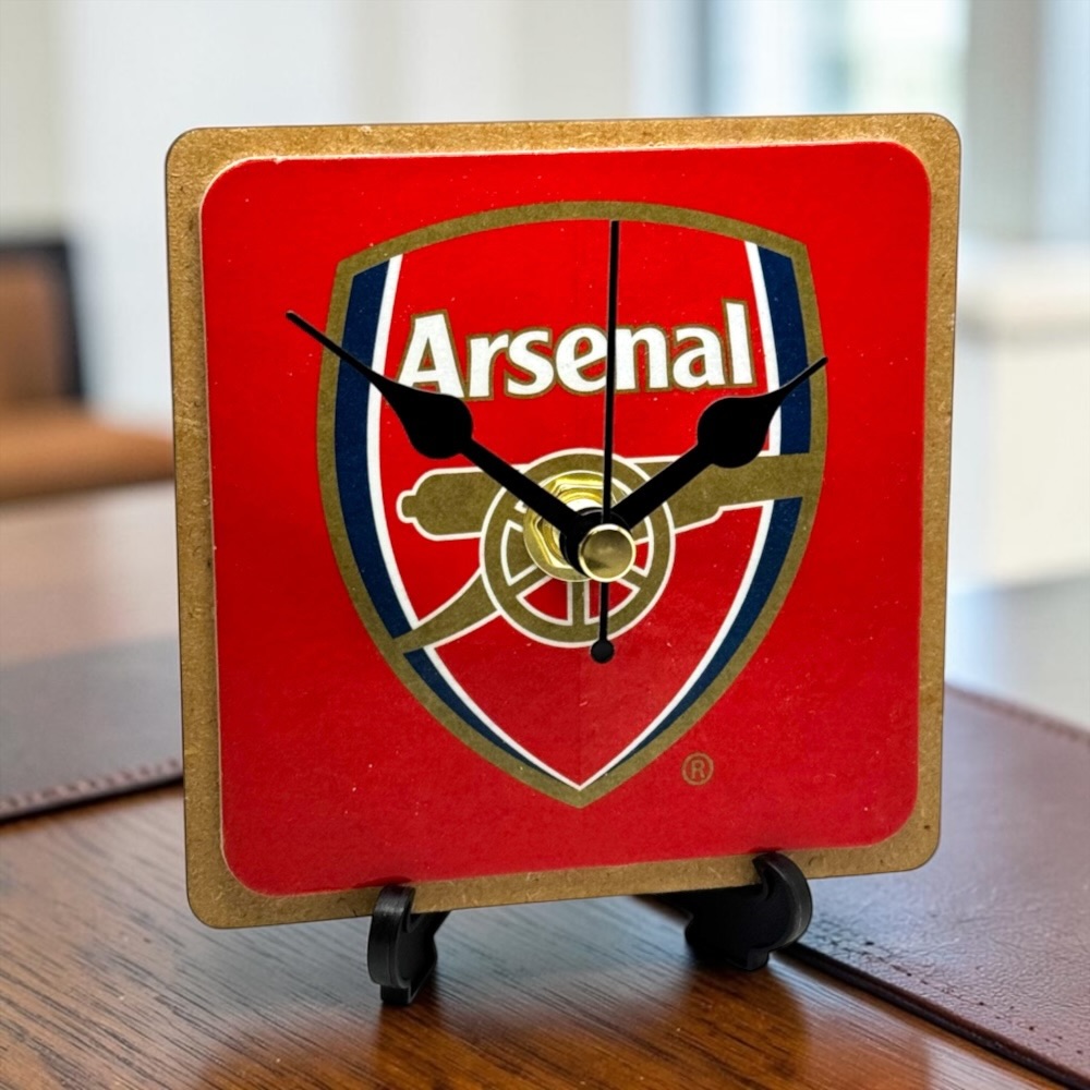Handmade Arsenal FC Wooden Desk Clock Man Cave Home Bar Novelty Gift