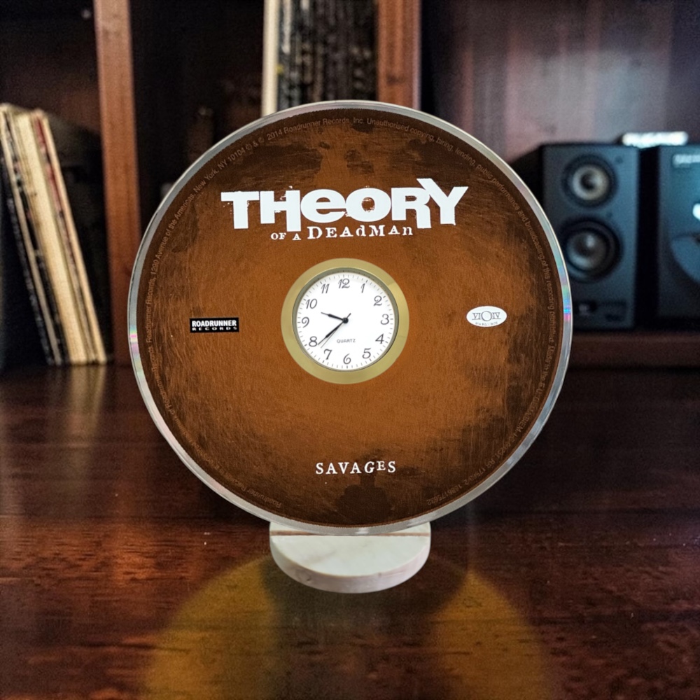 Theory Of A Dead Man CD Desk Clock Upcycled Music Fan Gift Man Cave Home Bar