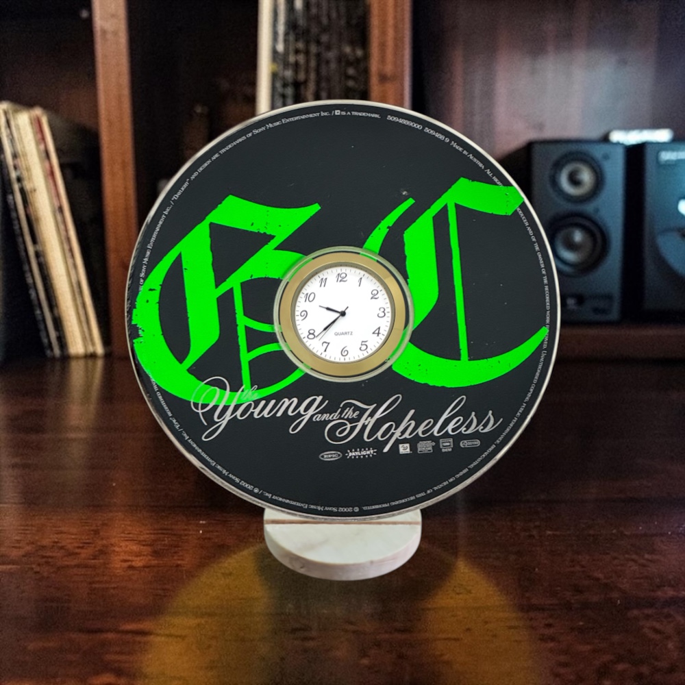 Good Charlotte CD Desk Clock Upcycled Music Fan Gift Man Cave Home Bar