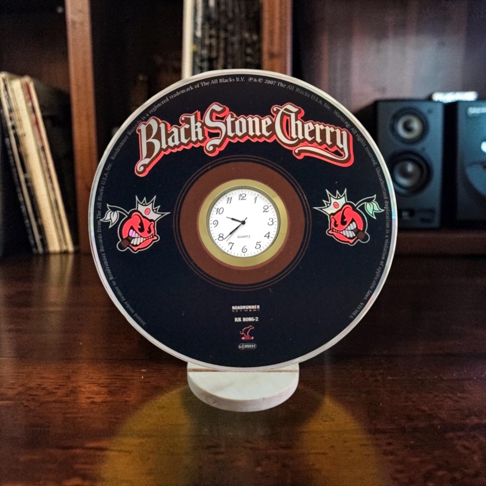 Black Stone Cherry CD Desk Clock Upcycled Music Fan Gift Man Cave Home Bar