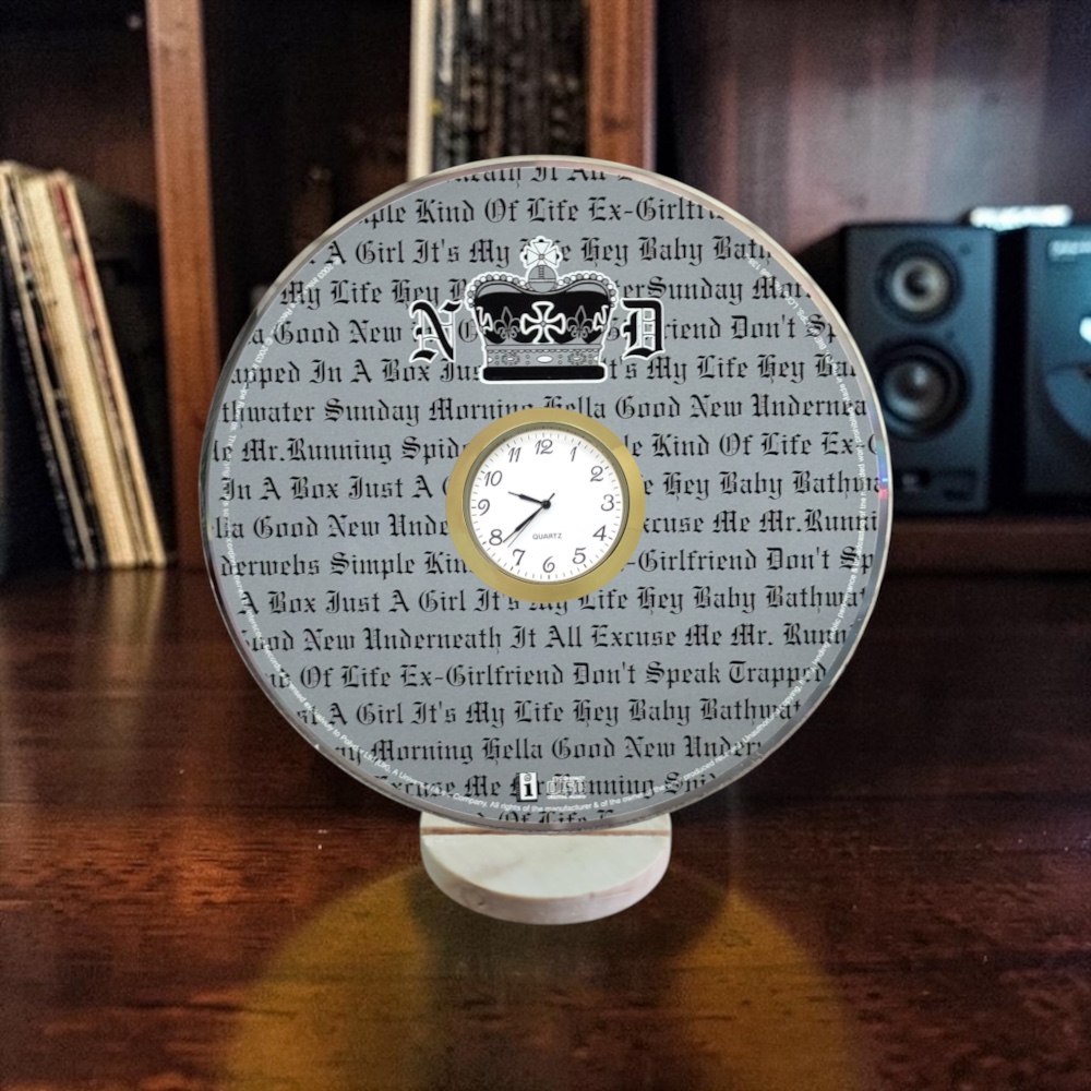 No Doubt CD Desk Clock Upcycled Music Fan Gift Man Cave Home Bar