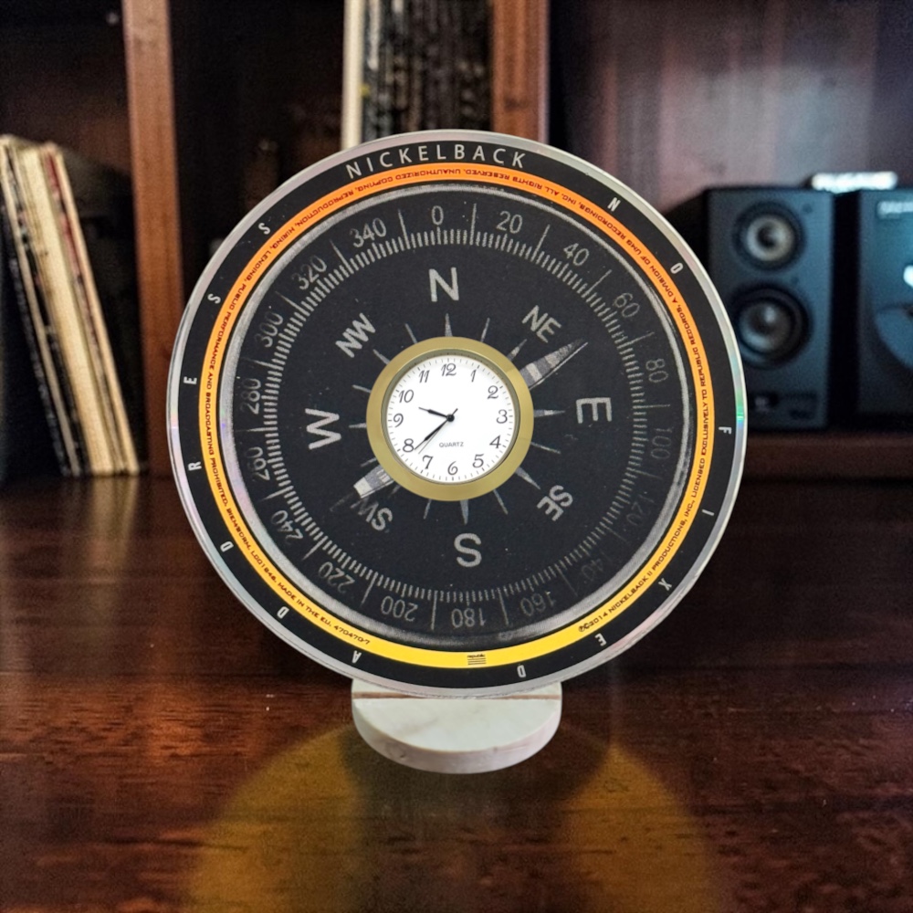 Nickelback CD Desk Clock Upcycled Music Fan Gift Man Cave Home Bar
