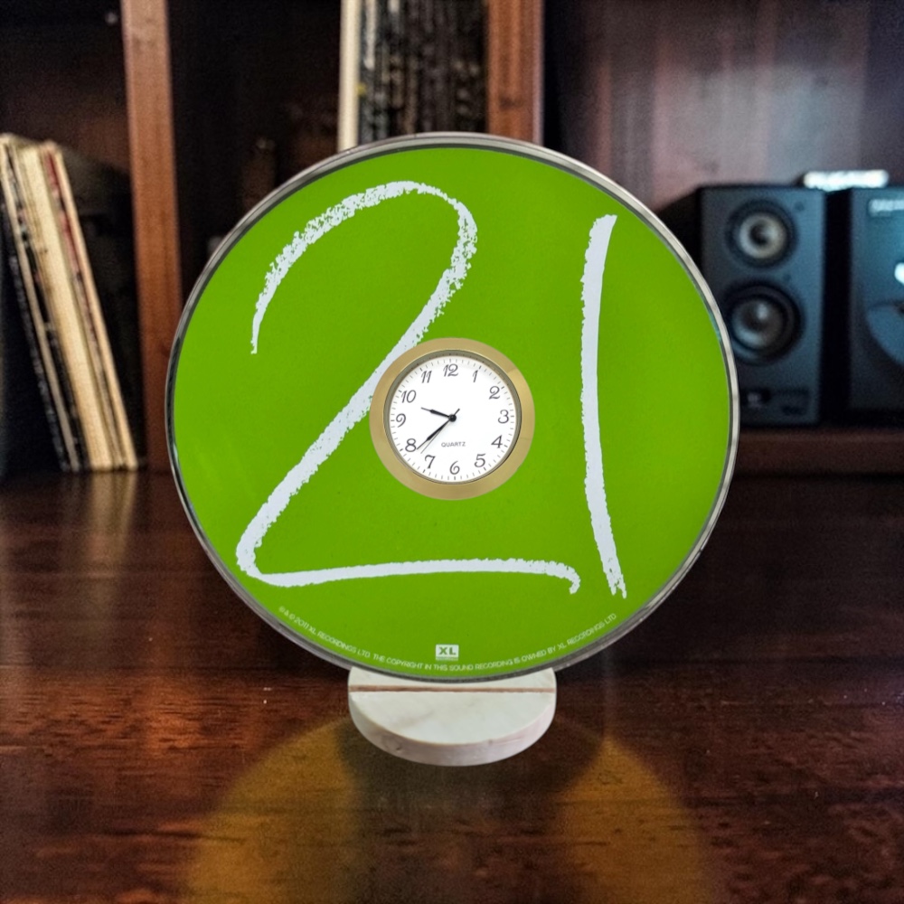 Adele 21 CD Desk Clock Upcycled Music Fan Gift Man Cave Home Bar