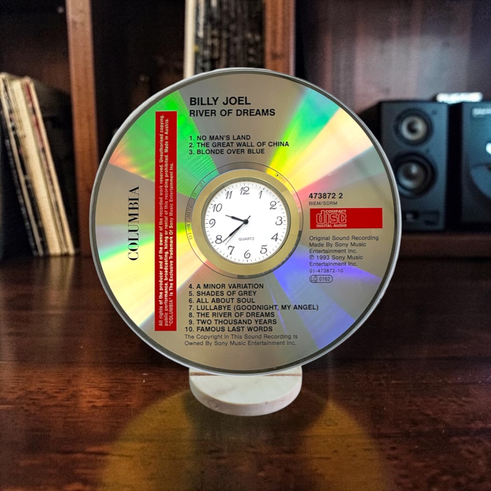 Billy Joel ROD CD Desk Clock Upcycled Music Fan Gift Man Cave Home Bar