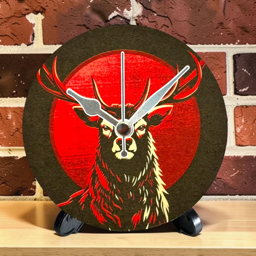 Upcycled Novelty Beer Mat Clock With Display Stand - Exmoor Brewery