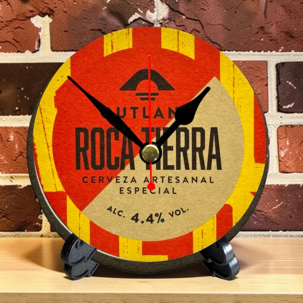 Novelty Beer Mat Clocks With Display Stand – Outland Roca Tierra