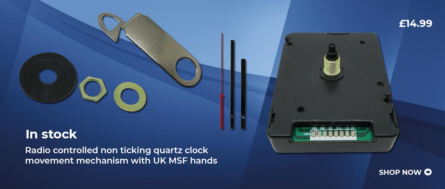 Radio controlled non ticking quartz clock movement mechanism - UK MSF hands